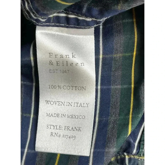 Frank & Eileen women’s plaid shirt size XS Green/Blue - Picture 7 of 9